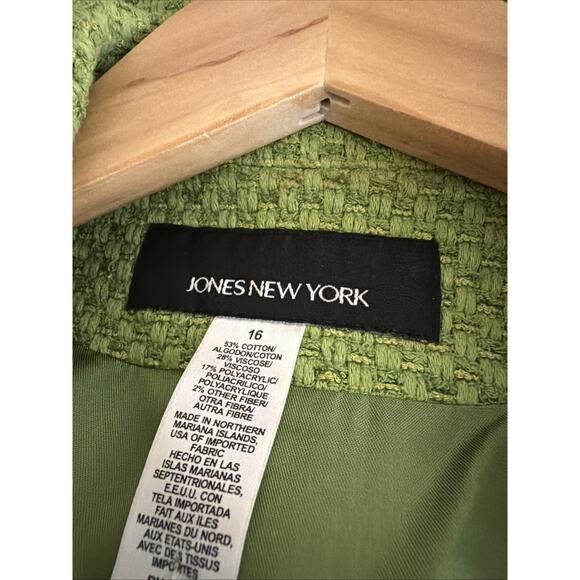 Vintage Y2K Jones New York Green Cuffed Sleeve Blazer #1332 Size XL - Picture 4 of 4